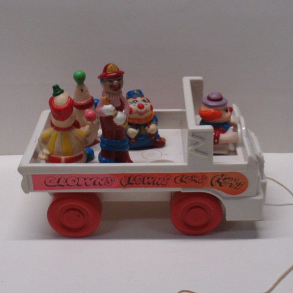 Vtg 1980's Pull Vehicle Toy w/  Circus Clowns Seal - Picture 4 of 7